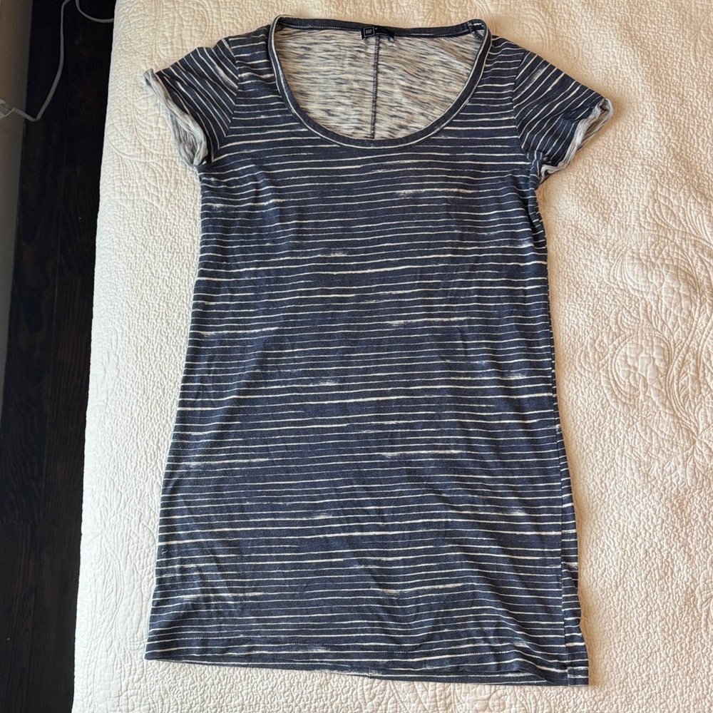 GAP Navy and White Striped Short Sleeve dress